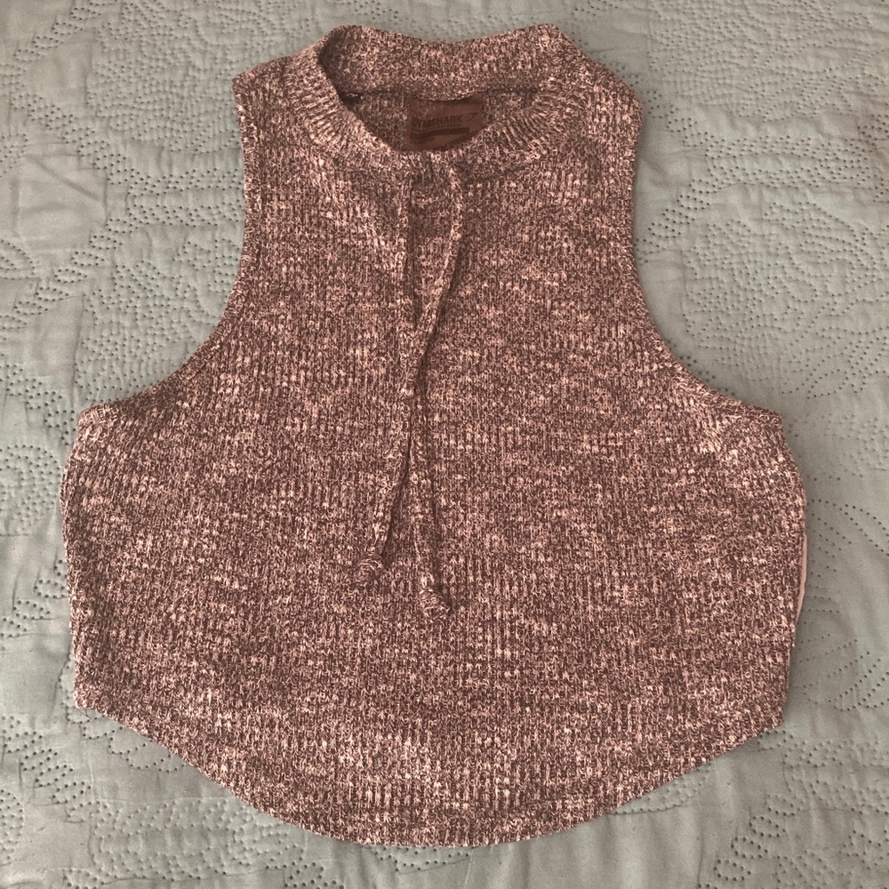 Gymshark Gray Knit Crewneck with Black Logo Tag